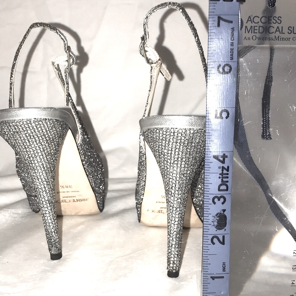 Jimmy Choo 38 1/2 EU Glitter/Silver - Picture 15 of 15